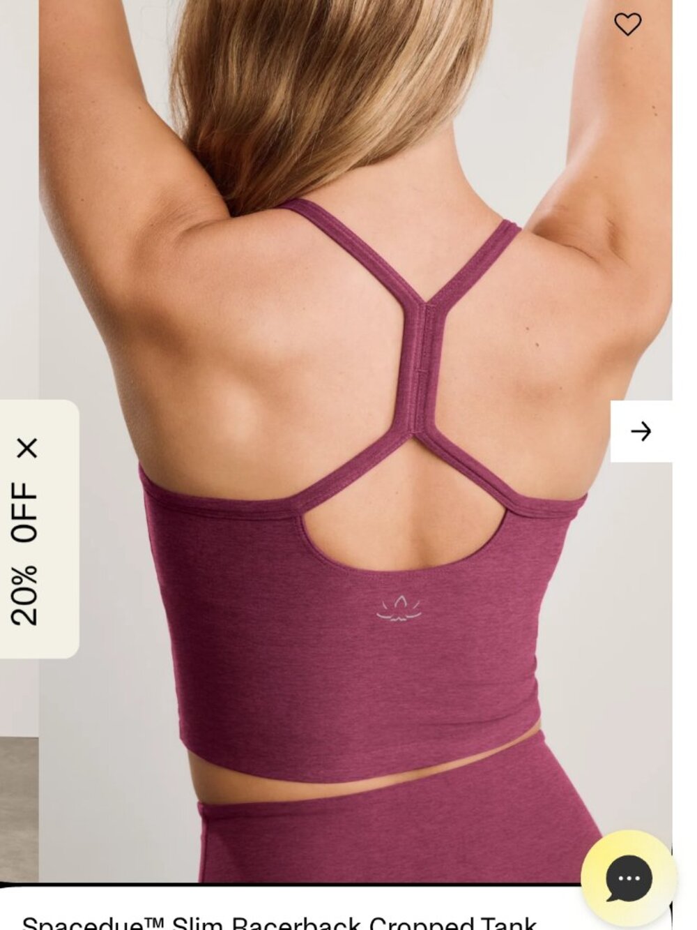 Beyond Yoga Racerback Cropped Tank - Picture 2 of 5